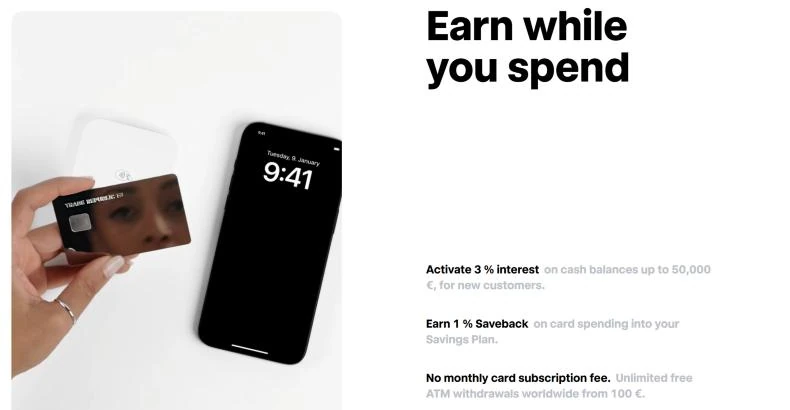 Trade Republic interest, Saveback and card benefits