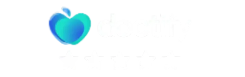 Doctify logo with a stylized blue and green apple and five stars below the text.