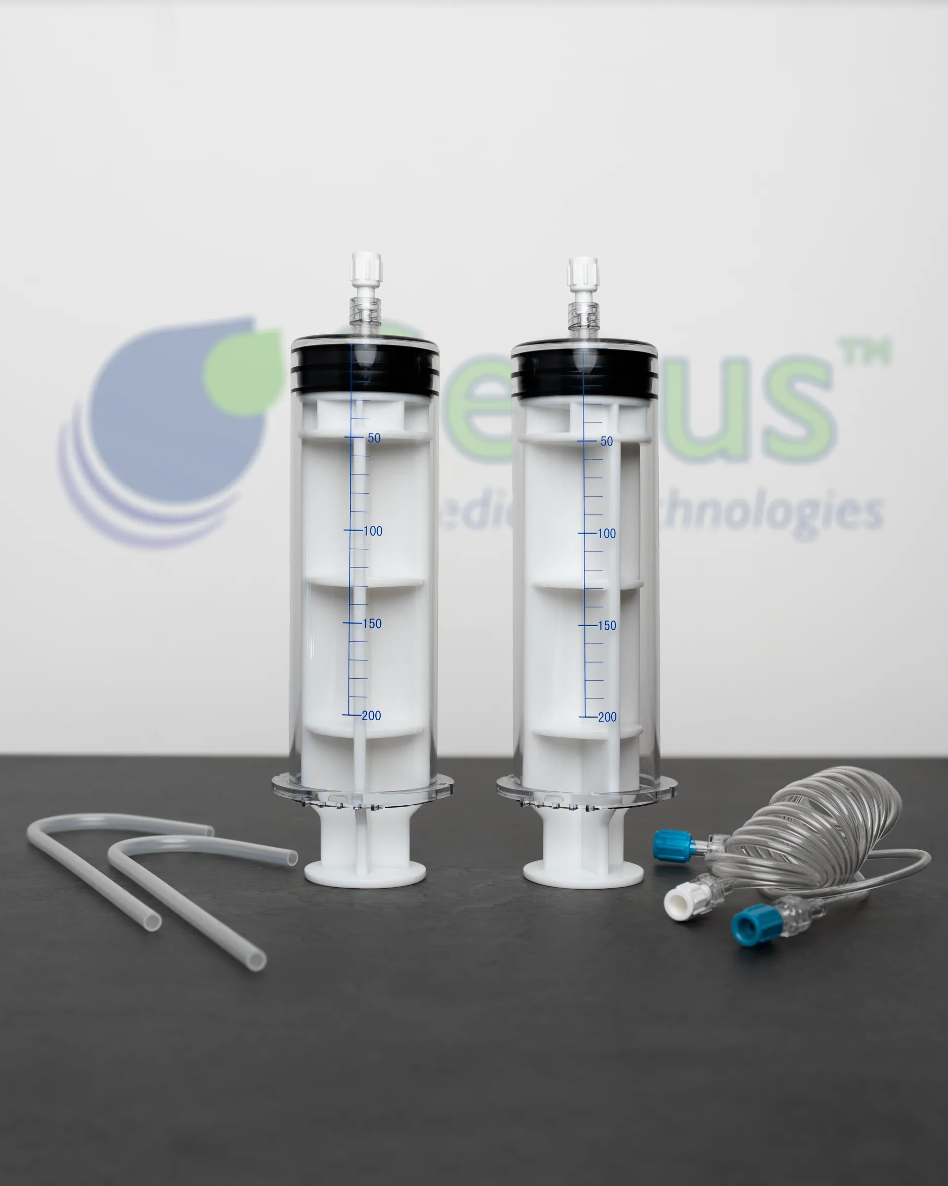 Genus Medical 64-300101D dual 200 mL CT syringe kit for Nemoto Dual Shot Alpha injectors