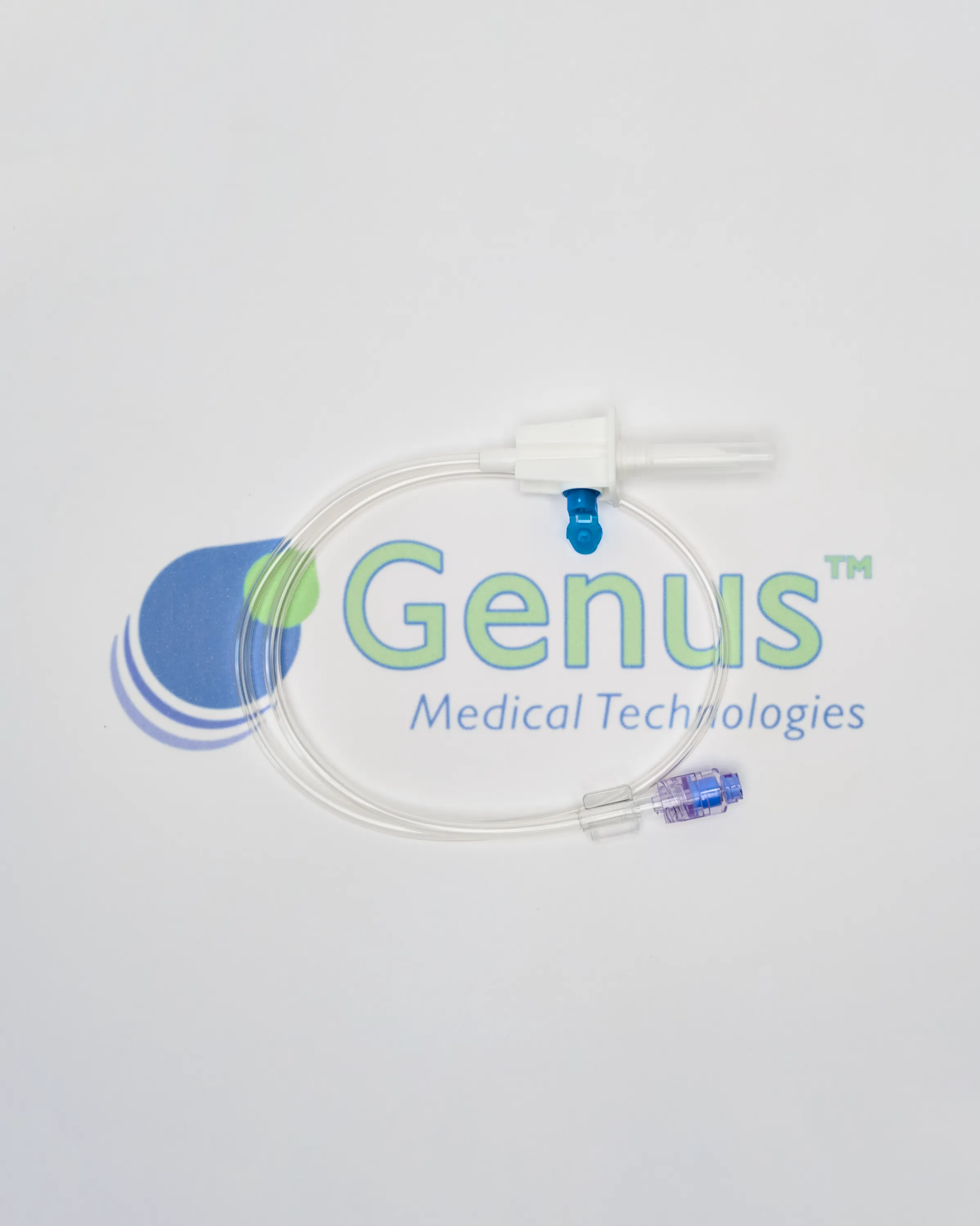 Genus Medical 128-630050H 21 inch transfer set with swabbable valve and large handle spike