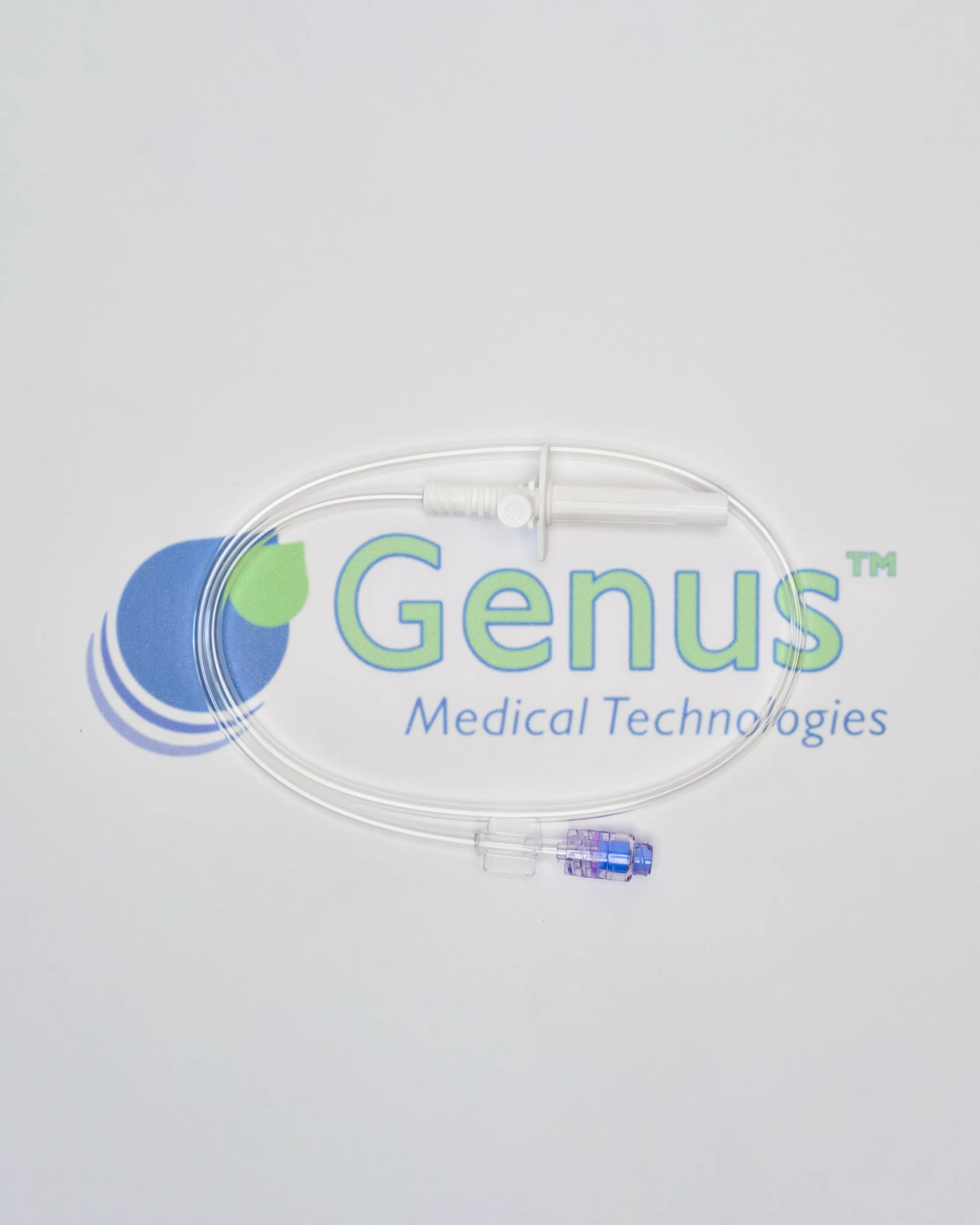 Genus Medical 128-630050A 21 inch transfer set with swabbable valve and narrow spike