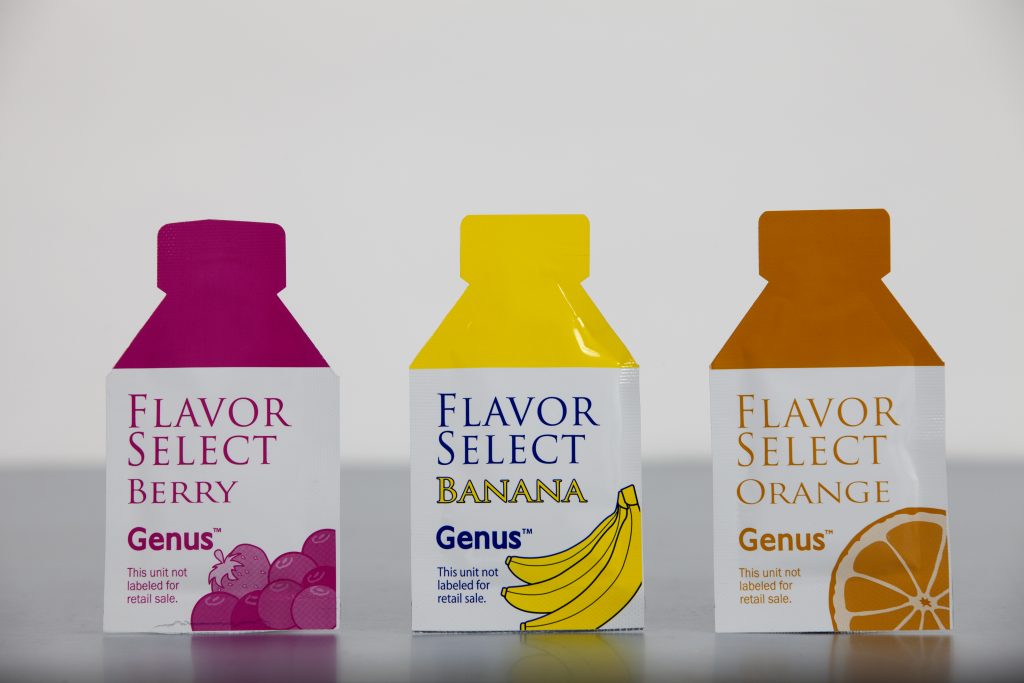 FlavorSelect flavor packets in Berry, Orange and Banana