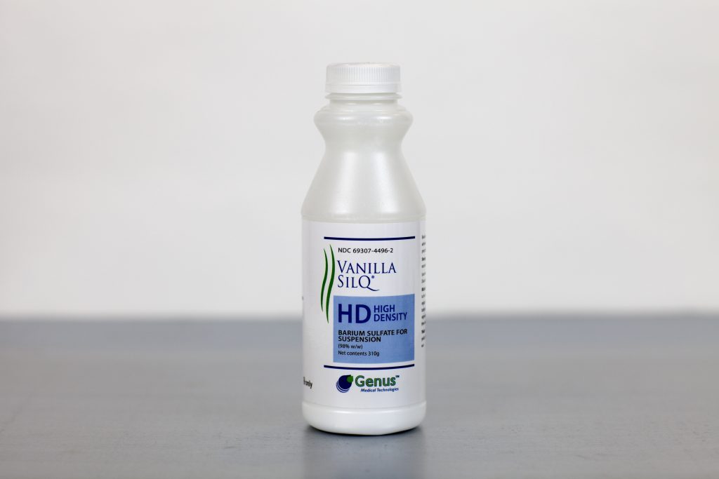 Bottle of Vanilla SilQ HD high density barium sulfate suspension, product code 256-4496