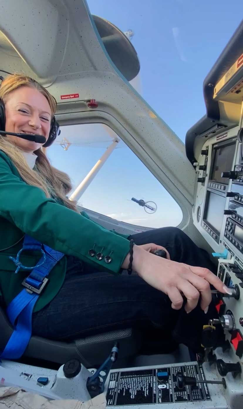 girl in cockpit
