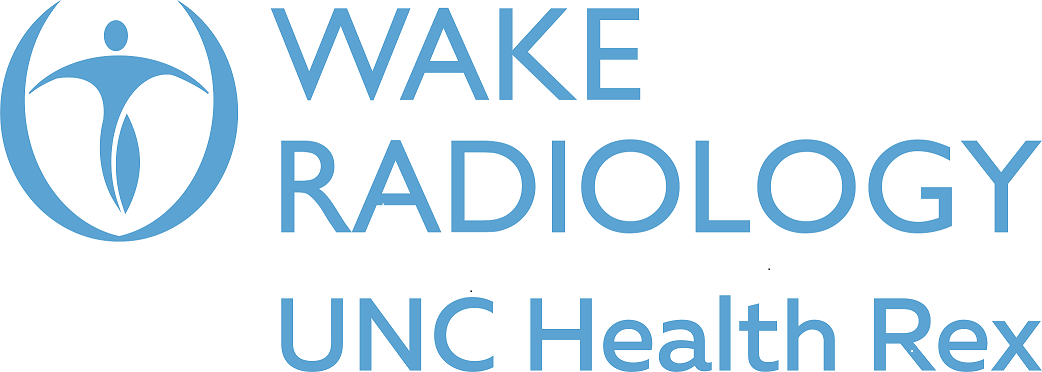 Wake Radiology UNC Health Rex logo with stylized human figure inside a circle.