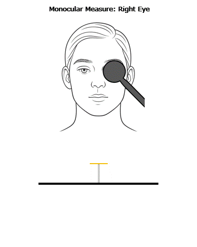 Animation showing monocular and binocular sight projections for measuring eye dominance and vergence error