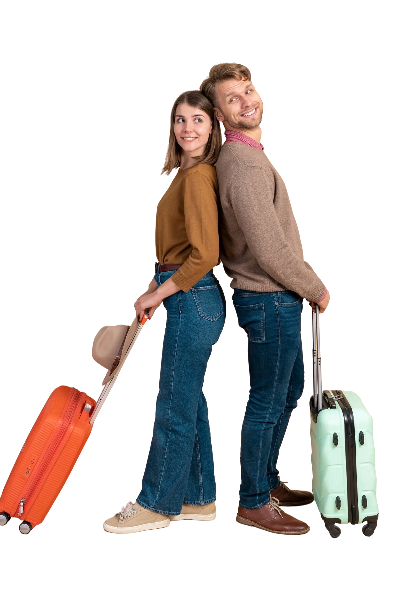 Traveling lady with luggage
