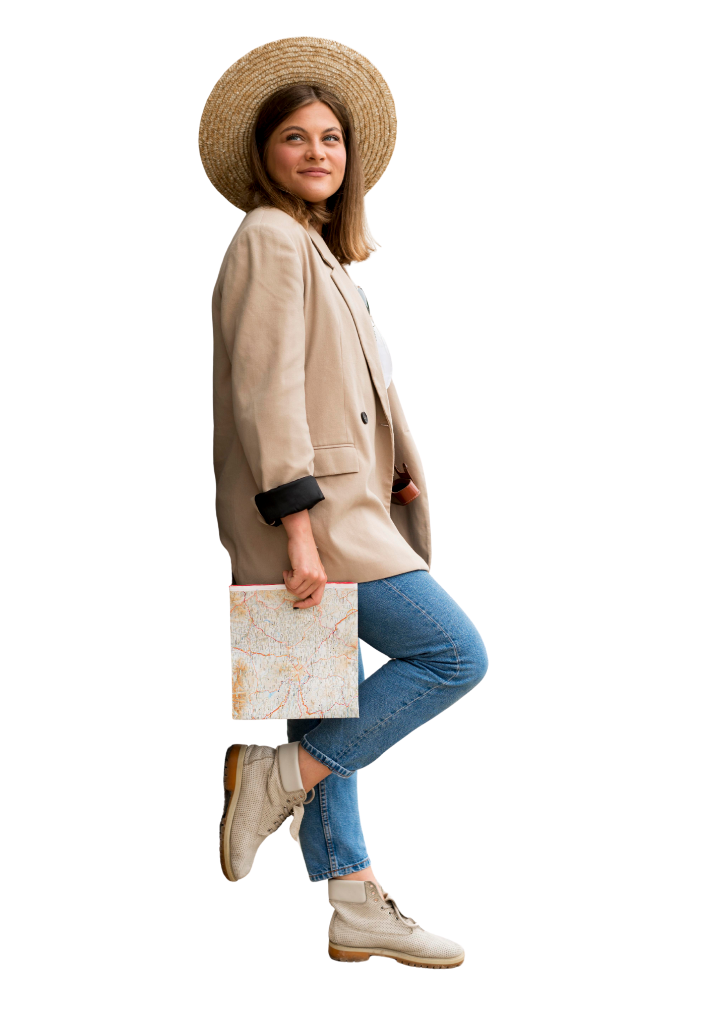 Traveling lady with luggage