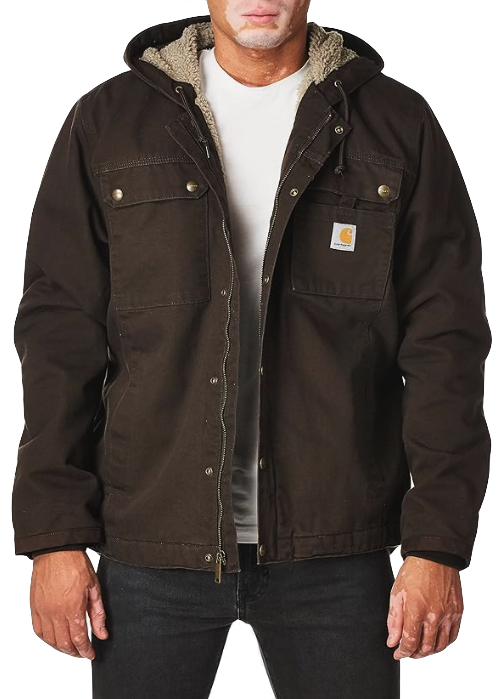 Men's utility jacket lined with sherpa