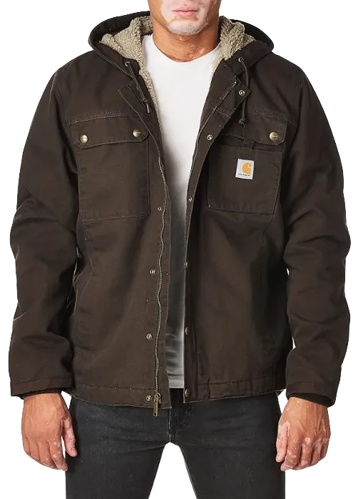 Men's utility jacket lined with sherpa