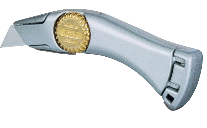 A utility knife used for roofing work