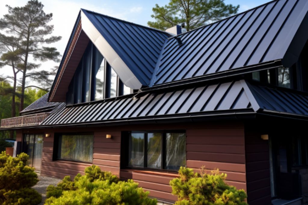 A home with metal roofing panels