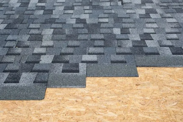 Gray residential asphalt shingles