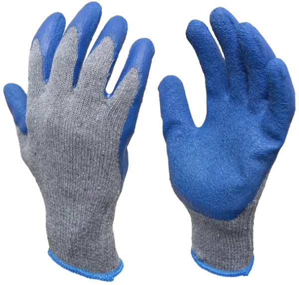 Blue and gray roofing gloves by G & F