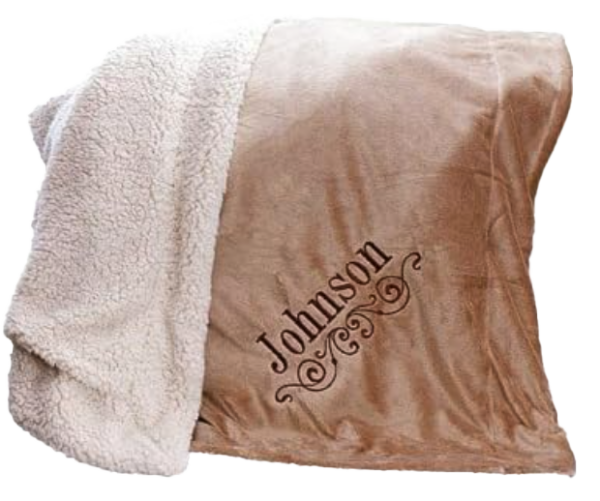 Personalized blanket for an employee recognition gift
