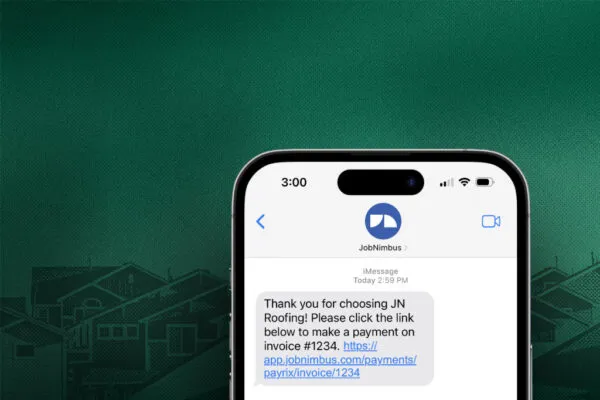 Text to pay text screen with green background