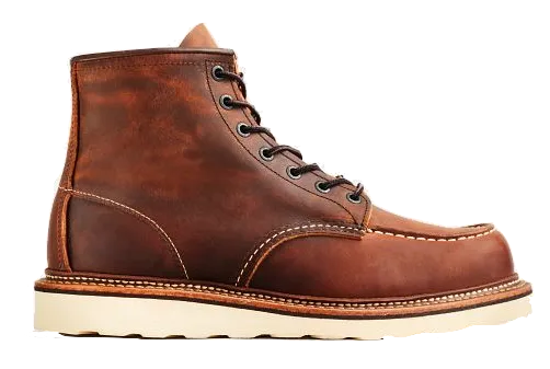 Tan Red Wing classic moc roofing boots
