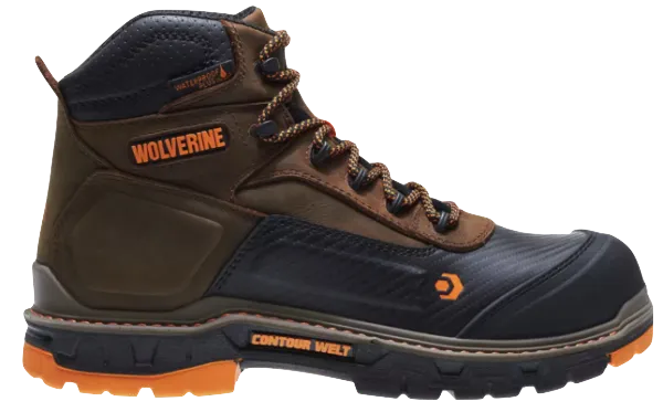Dark brown Wolverine overpass carbonmax roofing boots