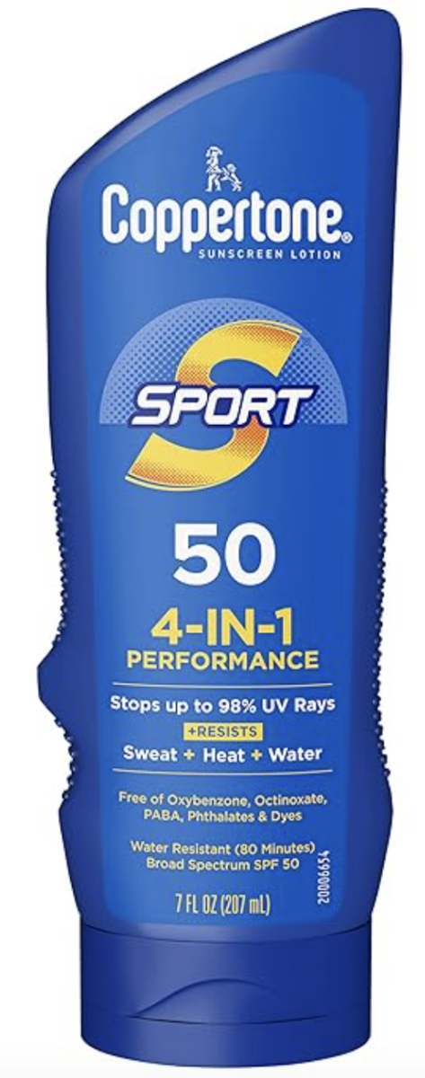 Coppertone sport sunscreen with an spf of 50