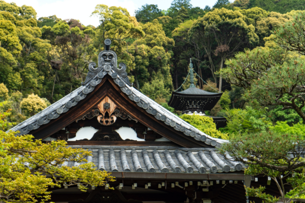 shrine with double-pitch roof