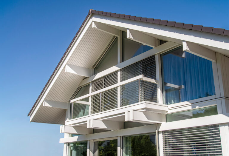 beach house with a gable double-pitched roof