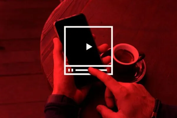video marketing button over a phone