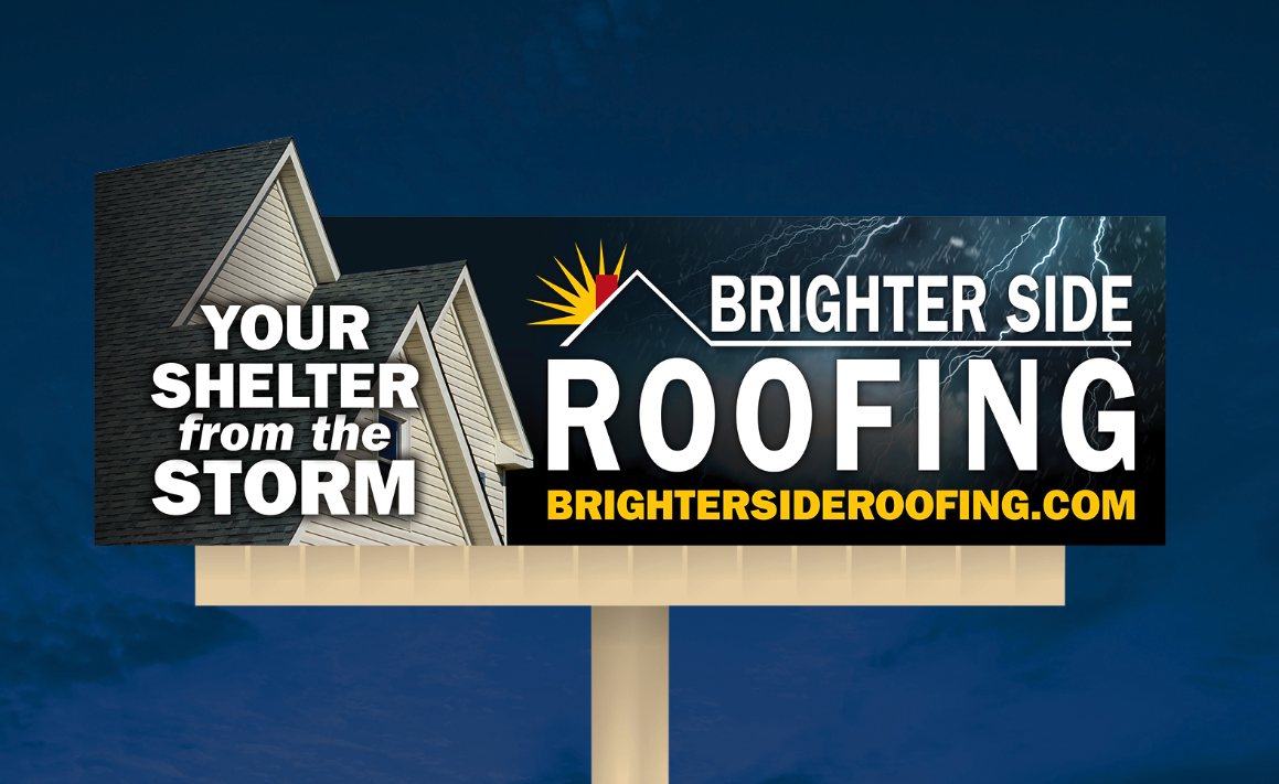 A 3D roofing billboard