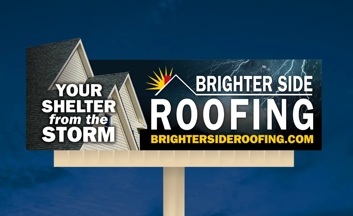 A 3D roofing billboard