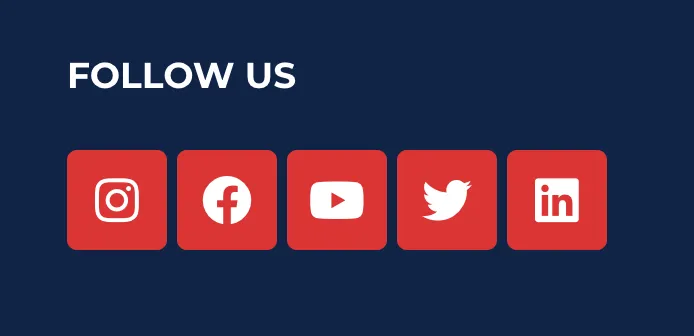 Social icons on the Roofer Marketers website homepage