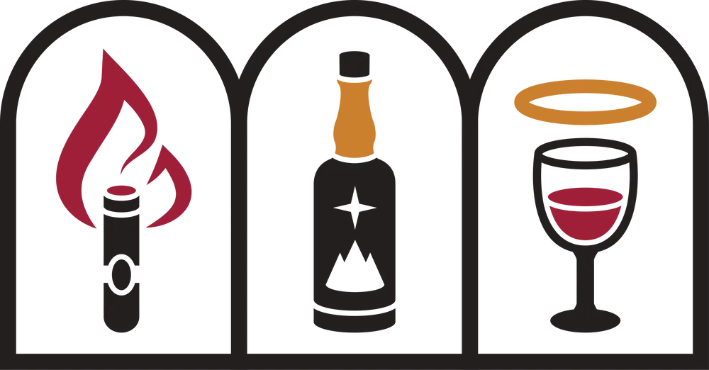 A tryptic of the logos for Dante's three spaces: Inferno, Purgatorio, and Paradiso. 