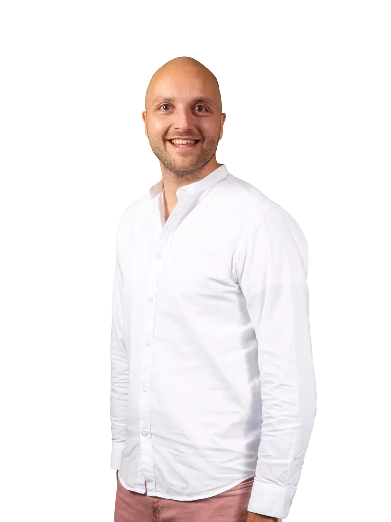 Dennis Veldhuis aan het werk