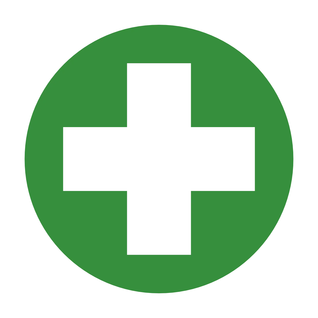 A green icon showing a medical cross.