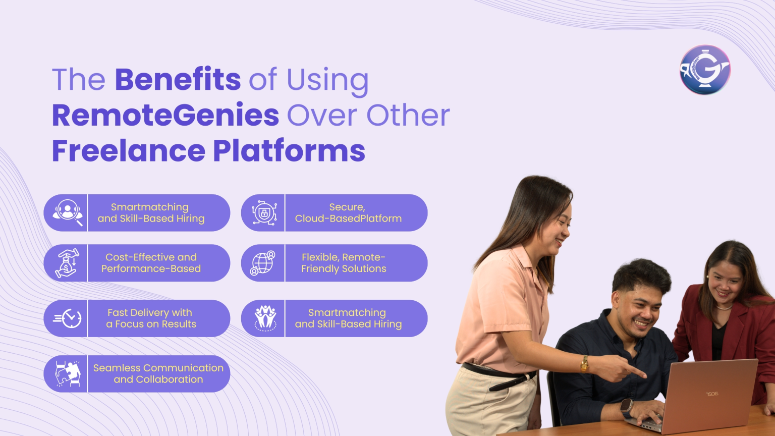 RemoteGenies is the top freelance marketplace for hiring pre-vetted Filipino freelancers. Get high-quality talent for a fraction of the cost.
