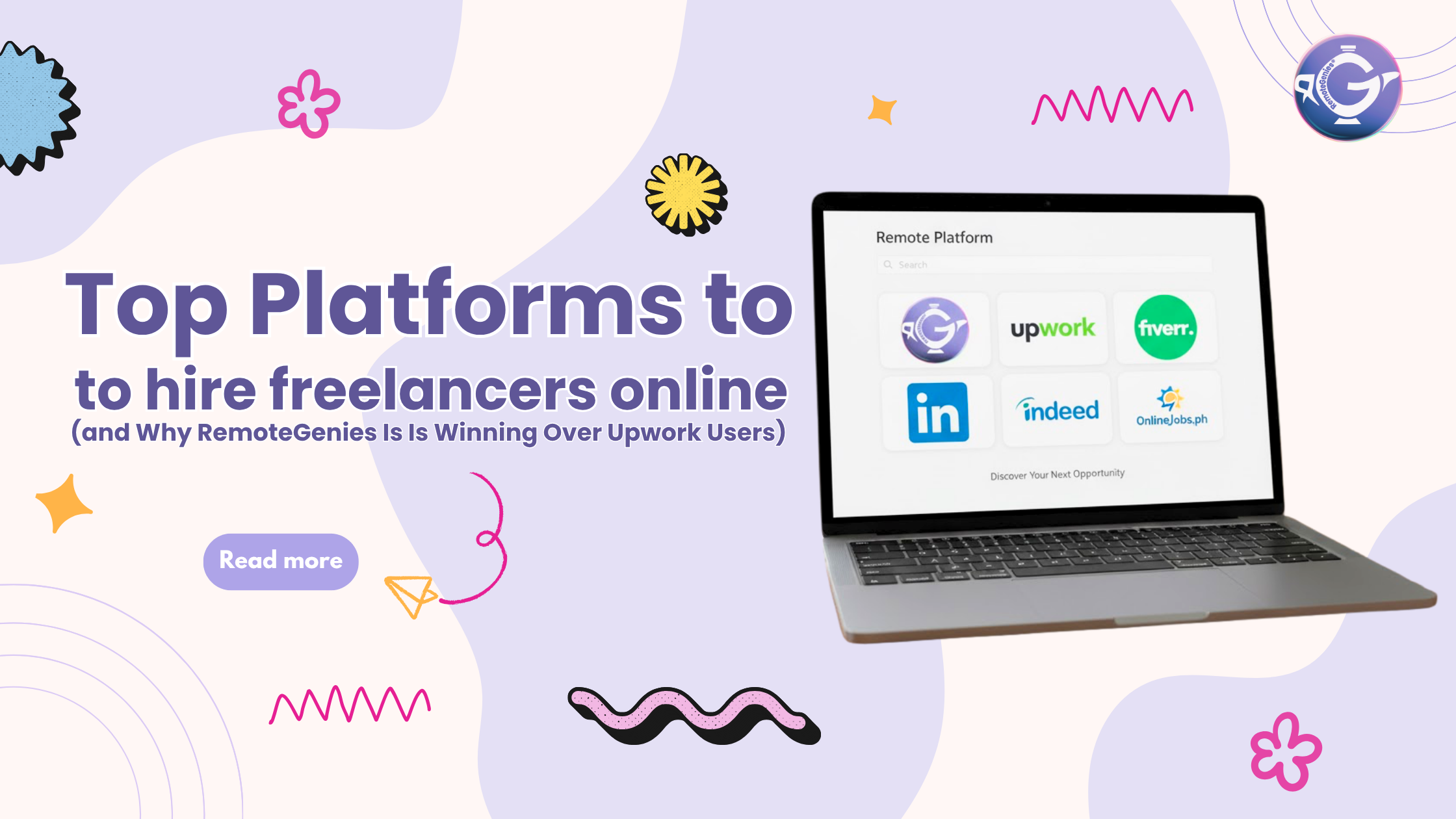 RemoteGenies is the top freelance marketplace for hiring pre-vetted Filipino freelancers. Get high-quality talent for a fraction of the cost.