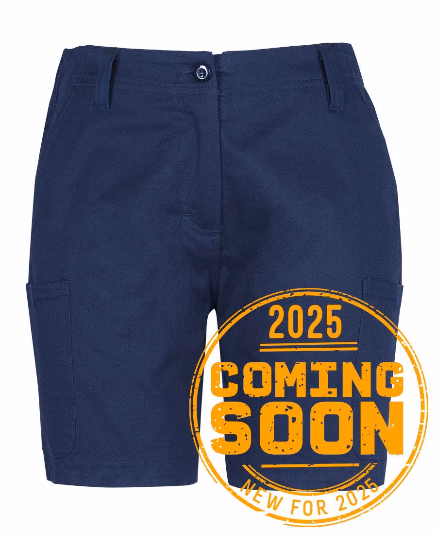 JB's LADIES MULTI POCKET STRETCH TWILL SHORT NAVY