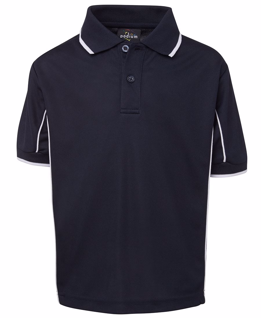 PODIUM KIDS S/S PIPING POLO NAVY/WHITE