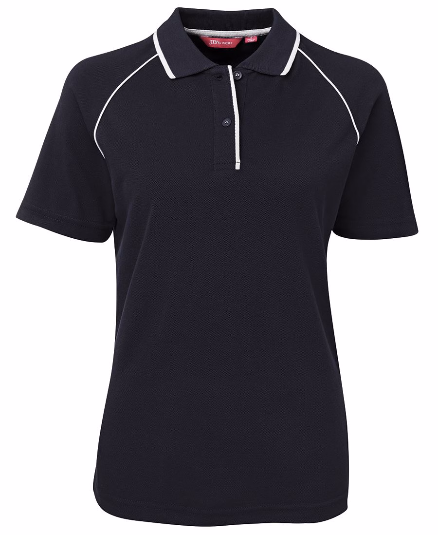 JB's LADIES RAGLAN POLO NAVY/WHITE