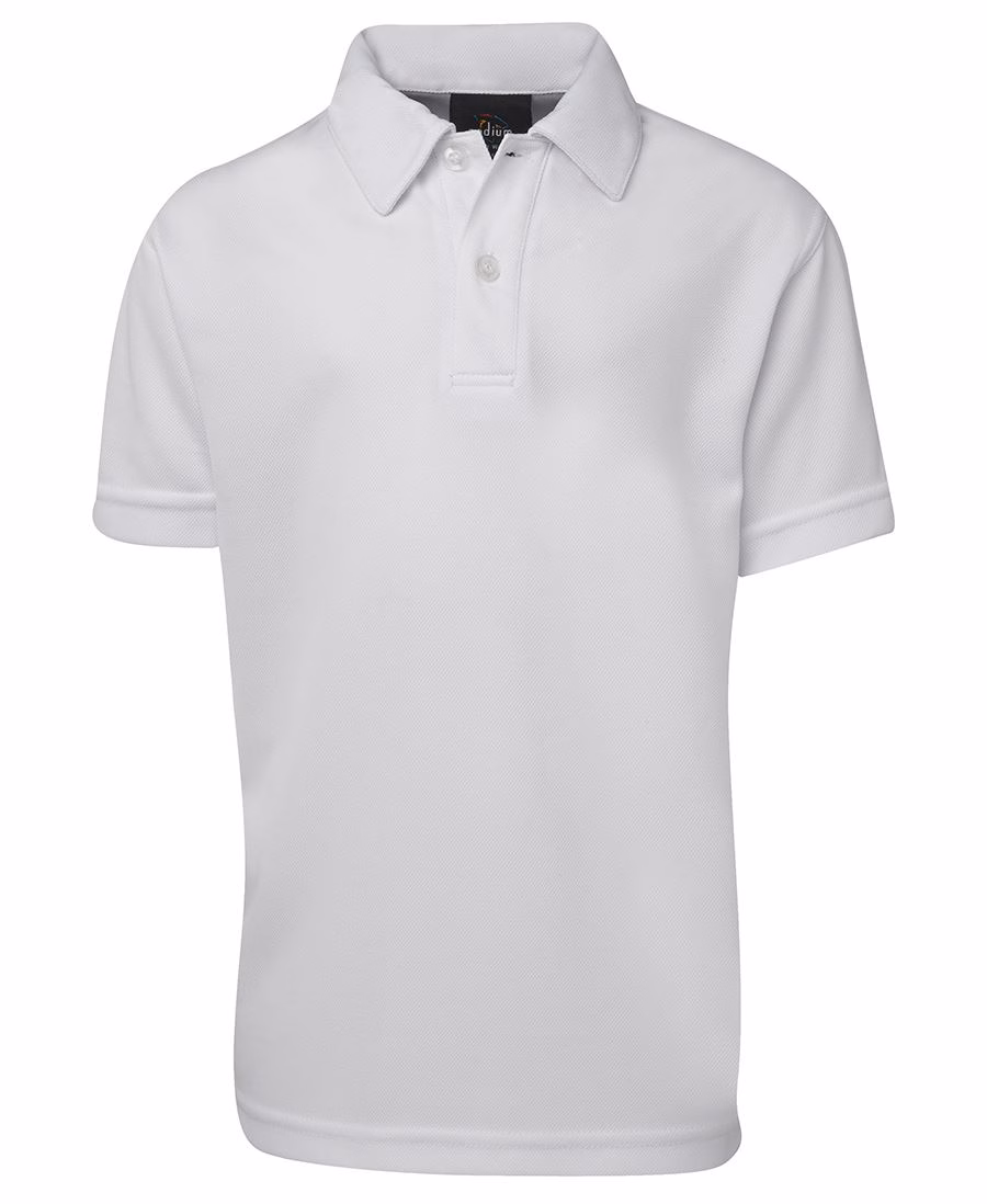 PODIUM KIDS S/S POLY POLO WHITE