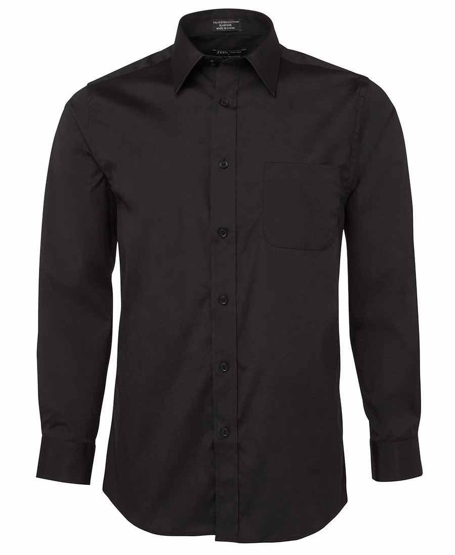 JB's URBAN L/S POPLIN SHIRT BLACK