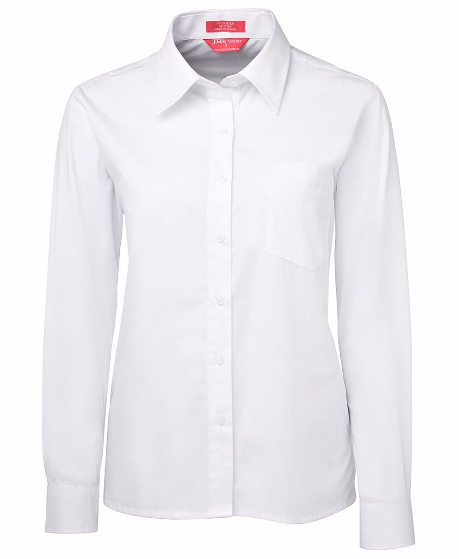 JB's LADIES L/S ORIGINAL POPLIN SHIRT WHITE