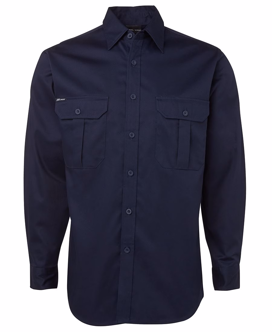 JB's L/S 190G WORK SHIRT NAVY