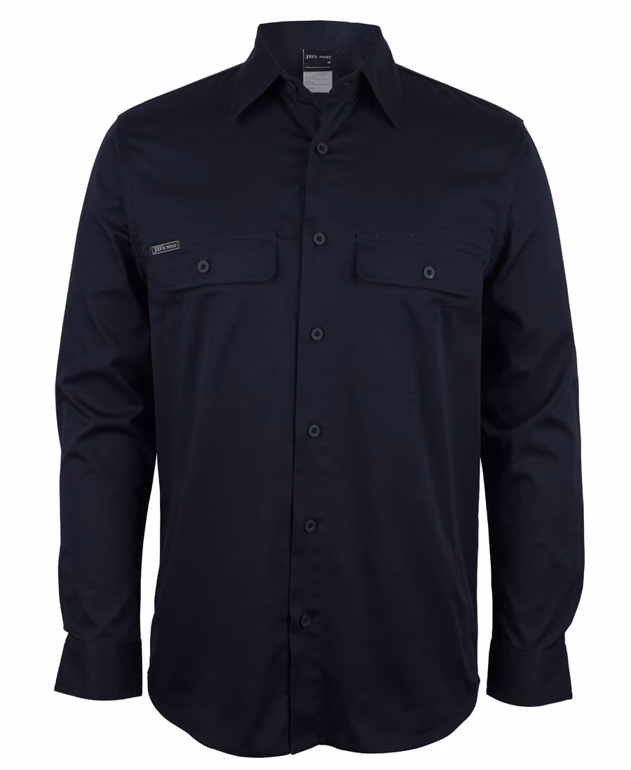 JB's L/S STRETCH WORK SHIRT NAVY