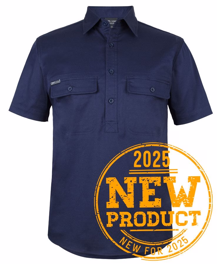 JB's S/S 150G STRETCH CLOSE FRONT WORK SHIRT NAVY