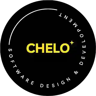 Chelo Software Lab circular typographic logo in black and white for professional brand identity.