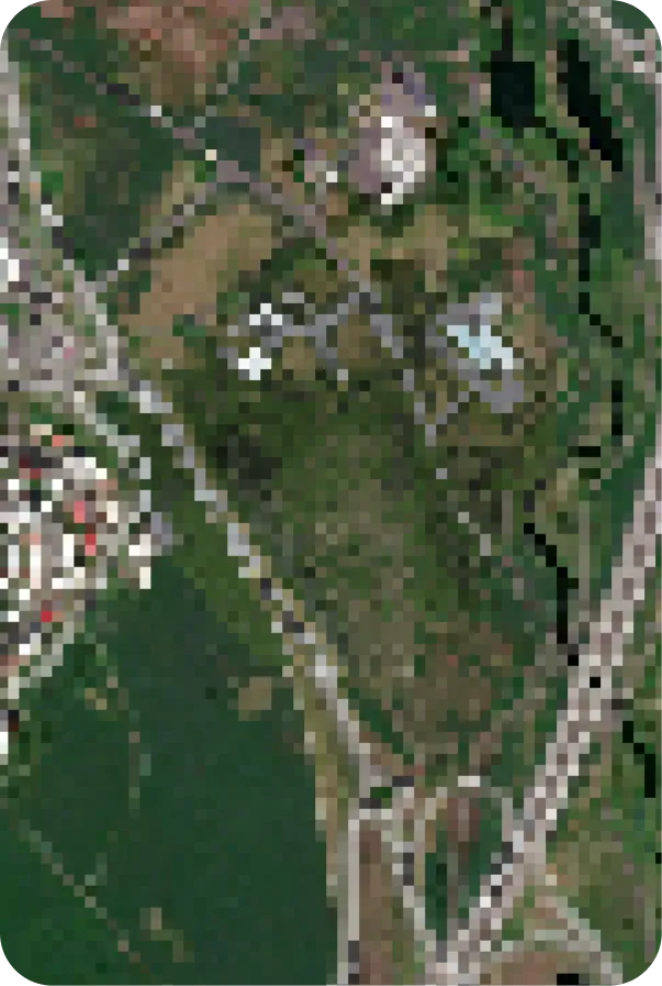 pixelate bad quality arial view of land