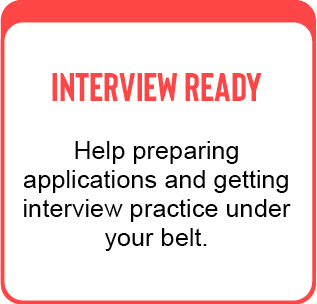 Interview Ready tile: help preparing applications and interview practice.