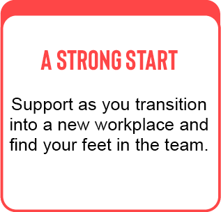 A Strong Start tile: support transitioning into a new workplace.