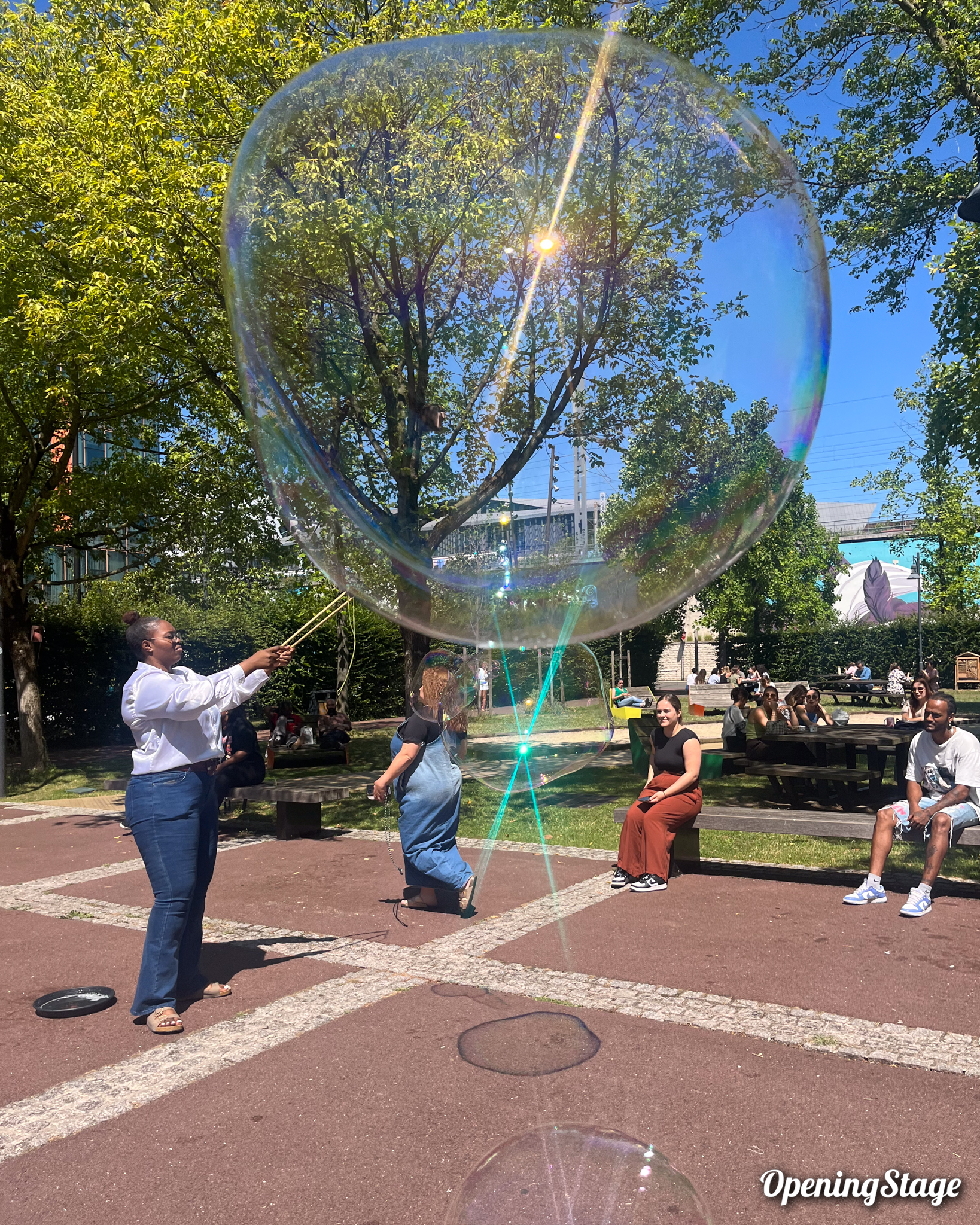 Notre spectacle de bulles dans les parcs Icade