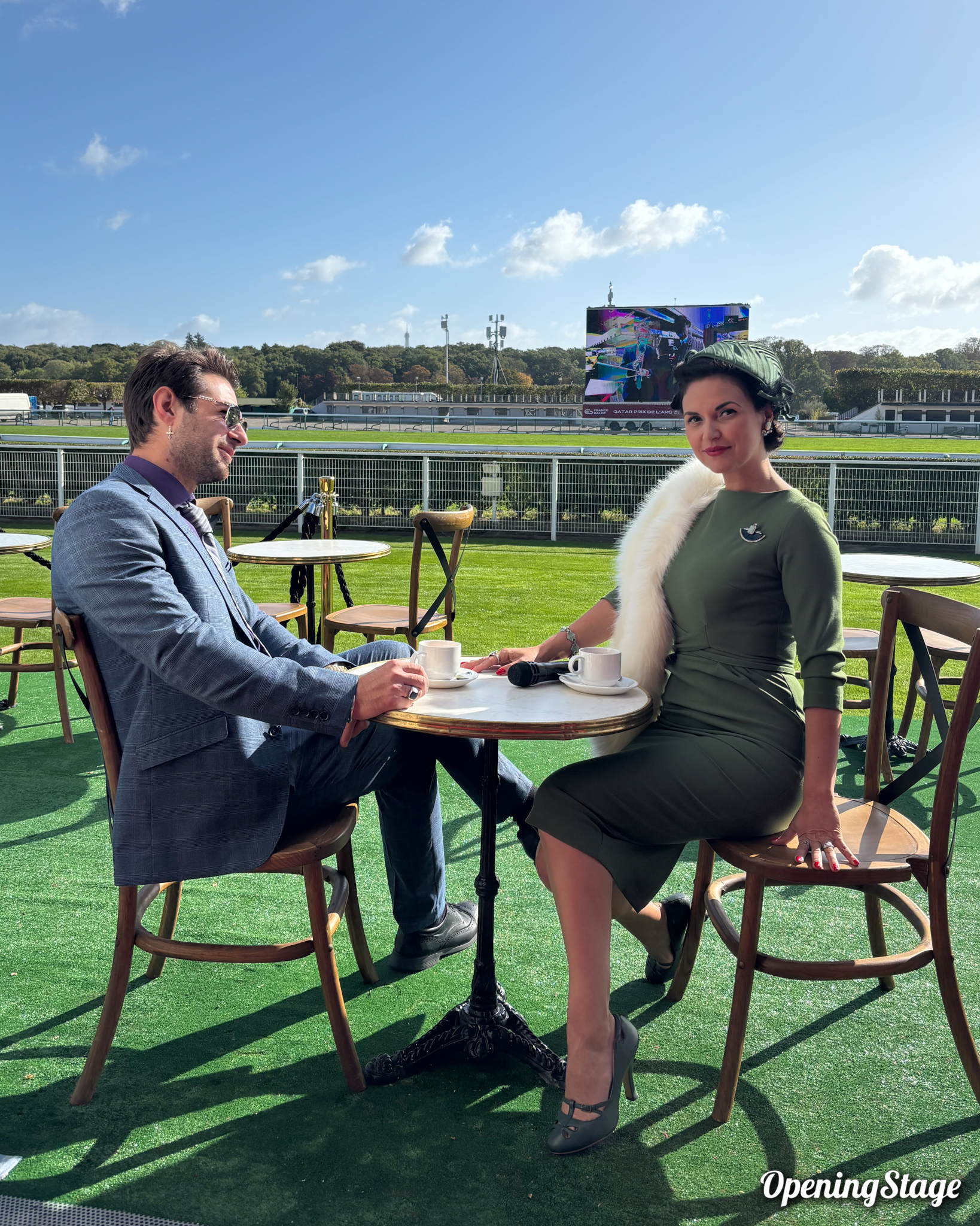 Notre duo jazz avec la chanteuse O de Mon Chéri à l'hippodrome de ParisLongcamp pour le Qatar Prix de l'Arc de Triomphe