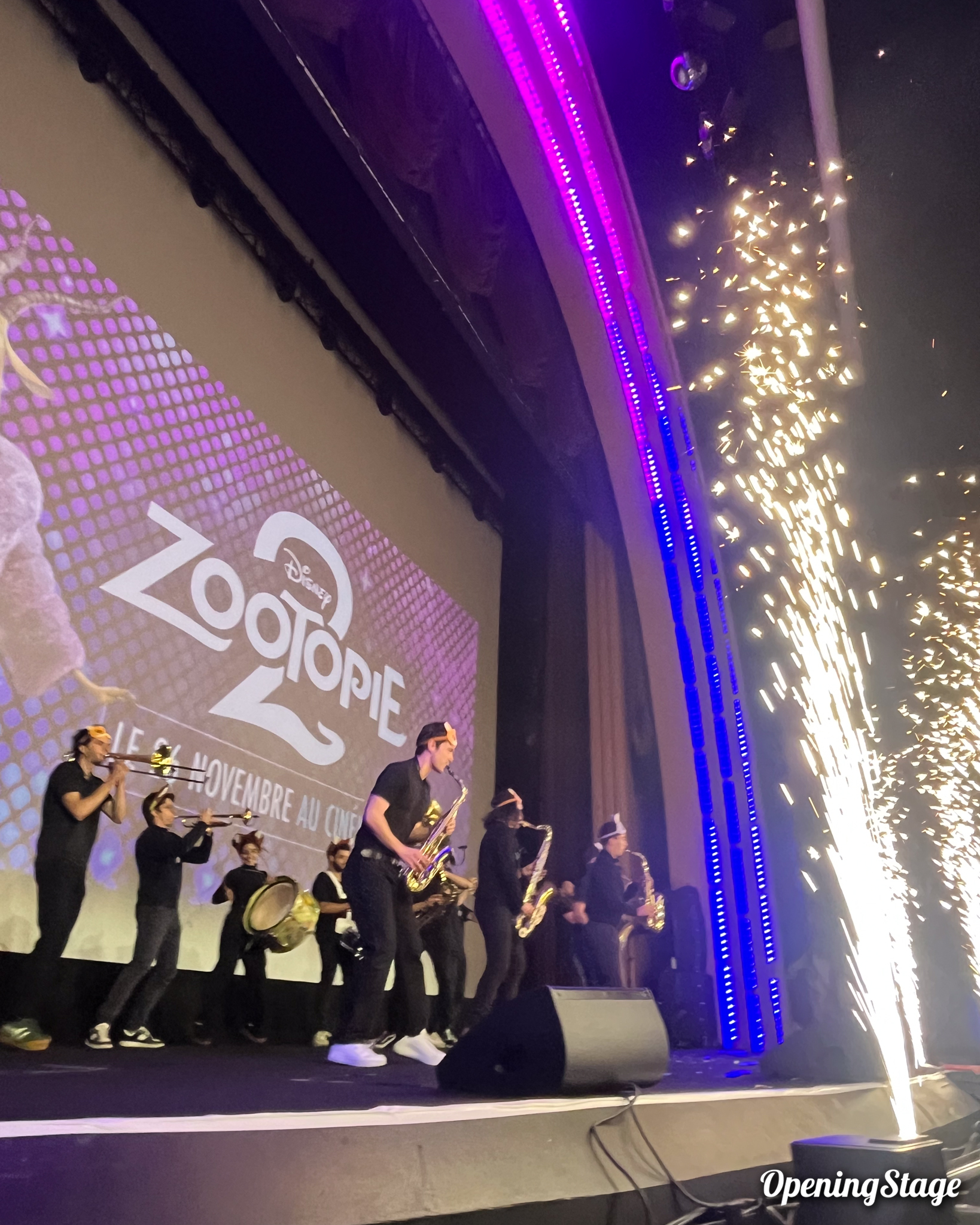 Une fanfare produit par OpeningStage à l'avant première de Zootopie 2 au Grand Rex pour Disney